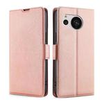 For Sharp Aquos Sense7 Ultra-thin Voltage Side Buckle Leather Phone Case(Rose Gold)