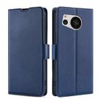 For Sharp Aquos Sense7 Ultra-thin Voltage Side Buckle Leather Phone Case(Blue)