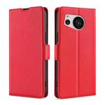 For Sharp Aquos Sense7 Ultra-thin Voltage Side Buckle Leather Phone Case(Red)