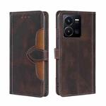 For vivo Y35 4G / Y22 / Y22s Skin Feel Magnetic Buckle Leather Phone Case(Brown)
