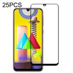 25 PCS 9H Surface Hardness 2.5D Full Glue Full Screen Tempered Glass Film For Galaxy M31