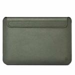 For 12 inch Laptop WIWU Ultra-thin Genuine Leather Laptop Sleeve(Army Green)