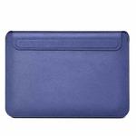 For 13.3 inch Laptop WIWU Ultra-thin Genuine Leather Laptop Sleeve(Dark Blue)