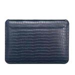 For 13.3 inch Macbook Air Laptop WIWU Ultra-thin Crocodile Texture Genuine Leather Laptop Sleeve(Dark Blue)