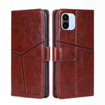 For Xiaomi Redmi A1 Geometric Stitching Leather Phone Case(Dark Brown)