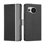 For Sharp Aquos Sense7 Twill Texture Side Button Leather Phone Case(Black)