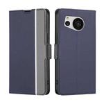 For Sharp Aquos Sense7 Twill Texture Side Button Leather Phone Case(Blue)