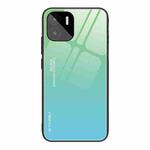 For Xiaomi Redmi A1 4G Gradient Color Glass Phone Case(Green Cyan)