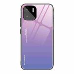 For Xiaomi Redmi A1 4G Gradient Color Glass Phone Case(Pink Purple)