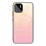 For Xiaomi Redmi A1 4G Gradient Color Glass Phone Case(Yellow Pink)
