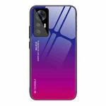 For Xiaomi Redmi K50 Ultra / 12T / 12T Pro Gradient Color Glass Phone Case(Purple Red)