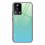 For Xiaomi Civi 2 Gradient Color Glass Phone Case(Green Cyan)