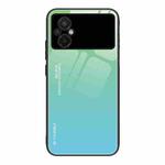 For Xiaomi Poco M5 4G Global Gradient Color Glass Phone Case(Green Cyan)