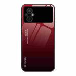 For Xiaomi Poco M5 4G Global Gradient Color Glass Phone Case(Red Black)