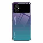 For Xiaomi Poco M5 4G Global Gradient Color Glass Phone Case(Aurora Blue)