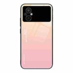 For Xiaomi Poco M5 4G Global Gradient Color Glass Phone Case(Yellow Pink)