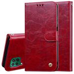 For Huawei P40 Lite Business Style Oil Wax Texture Horizontal Flip Leather Case, with Holder & Card Slots & Wallet(Red)