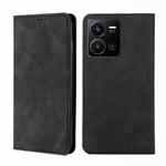 For vivo Y35 4G / Y22 / Y22s Skin Feel Magnetic Leather Phone Case(Black)