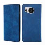 For Sharp Aquos Sense7 Skin Feel Magnetic Leather Phone Case(Blue)