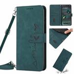 For Google Pixel 7 Skin Feel Heart Pattern Leather Phone Case With Lanyard(Green)