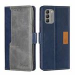 For Nokia G400 Contrast Color Side Buckle Leather Phone Case(Blue + Grey)