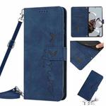 For Xiaomi Redmi A1 Skin Feel Heart Pattern Leather Phone Case with Lanyard(Blue)