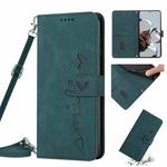 For Xiaomi Redmi A1 Skin Feel Heart Pattern Leather Phone Case with Lanyard(Green)