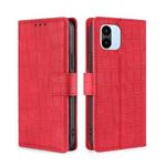 For Xiaomi Redmi A1 Skin Feel Crocodile Magnetic Clasp Leather Phone Case(Red)