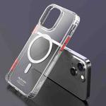 For iPhone 14 Mutural Armour Magsafe Phone Case(Transparent White)