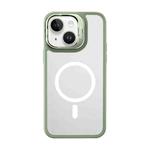 For iPhone 14 Plus Mutural Color Holder Magsafe Phone Case(Green)