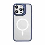 For iPhone 14 Pro Mutural Color Holder Magsafe Phone Case(Dark Blue)