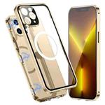 For iPhone 13 Pro 360 Full Body Magnetic Frosted Magsafe Phone Case(Gold)