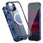 For iPhone 11 360 Full Body Magnetic Frosted Magsafe Phone Case(Navy Blue)