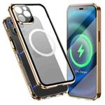 For iPhone 11 Pro 360 Full Body Magnetic Frosted Magsafe Phone Case(Gold)