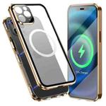 For iPhone 11 Pro Max 360 Full Body Magnetic Frosted Magsafe Phone Case(Gold)