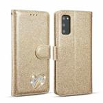 For Samsung Galaxy S20 Glitter Powder Love Leather Phone Case(Gold)