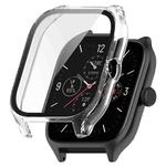 For Amazfit GTS 4 PC + Tempered Glass Integrated Protective Watch Case(Transparent White)