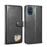 For Samsung Galaxy A71 Glitter Powder Love Leather Phone Case(Black)