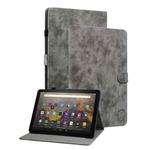 For Amazon Kindle Fire 7 2022 Tiger Pattern Flip Leather Tablet Case(Grey)