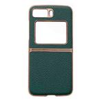 For Motorola Moto Razr 2022 Star Series Nano Electroplating PU Phone Case(Forest Green)