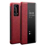 For Huawei P40 Pro QIALINO XiangNai Texture Side Window View Leather Phone Case(Red)