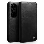 For Huawei P50 QIALINO Genuine Leather Phone Case(Black)