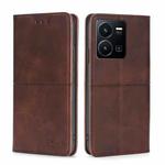 For vivo Y35 4G / Y22 / Y22s Cow Texture Magnetic Leather Phone Case(Dark Brown)