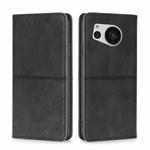 For Sharp Aquos Sense7 Cow Texture Magnetic Leather Phone Case(Black)