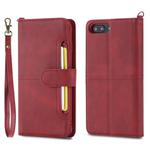 For iPhone 6 Plus / 7 Plus / 8 Plus Multifunctional Detachable Magnetic Horizontal Flip Leather Case with Card Slots & Holder & Wallet & Photo Frame(Red)
