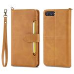 For iPhone 6 Plus / 7 Plus / 8 Plus Multifunctional Detachable Magnetic Horizontal Flip Leather Case with Card Slots & Holder & Wallet & Photo Frame(Brown)