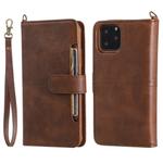 For iPhone 11 Pro Max Multifunctional Detachable Magnetic Horizontal Flip Leather Case with Card Slots & Holder & Wallet & Photo Frame(Coffee)
