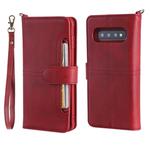 For Galaxy S10 Multifunctional Detachable Magnetic Horizontal Flip Leather Case with Card Slots & Holder & Wallet & Photo Frame(Red)