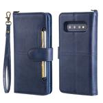 For Galaxy S10 Multifunctional Detachable Magnetic Horizontal Flip Leather Case with Card Slots & Holder & Wallet & Photo Frame(Blue)
