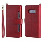 For Galaxy S10e Multifunctional Detachable Magnetic Horizontal Flip Leather Case with Card Slots & Holder & Wallet & Photo Frame(Red)